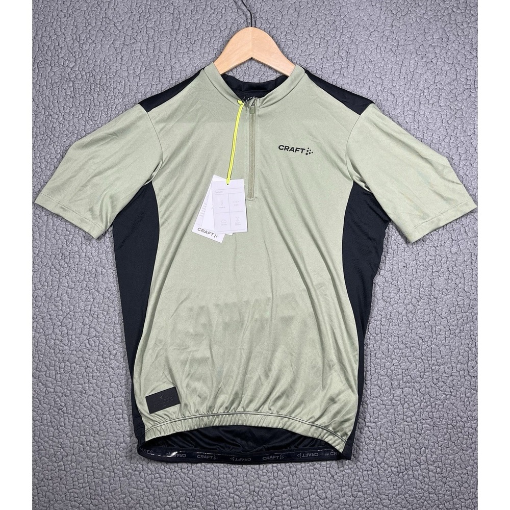 CRAFT Offroad SS Jersey Forest Black Men's Sz Small 1/4 Zip Cycling Short Sleeve